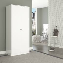 Seconique Denver 2 Door Wardrobe in White - thumbnail 1