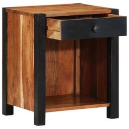 Berkfield Home Modern Bedside Cabinet 40x35x50 cm Solid Wood Acacia in Brown - Size: 40 x 35 x 50 cm - thumbnail 3