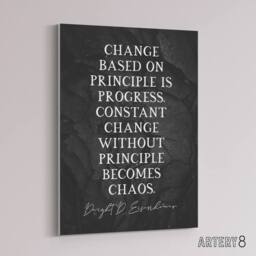 "Artery8 Dwight D Eisenhower Change Quote Canvas Wall Art Print in Grey - Size: W18"" x H24""" - thumbnail 2