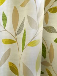 Fusion 'Beechwood' Leaf Trail Pair of 100% Cotton Eyelet Curtains in Green - Size: 229 cm width x 183 cm drop - thumbnail 3