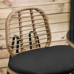 FurnitureboxUK Belize Rattan Outdoor Bar Set with Cushions in Black - thumbnail 5