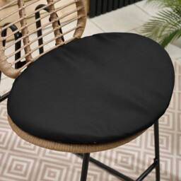 FurnitureboxUK Belize Rattan Outdoor Bar Set with Cushions in Black - thumbnail 6