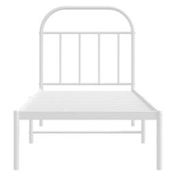 Berkfield Home Metal Bed Frame with Headboard White 75x190 cm Small Single - thumbnail 6