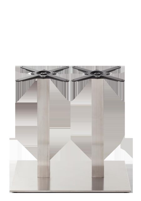 netfurniture Rectangular Stainless Steel Table Base - Twin - Height - 730 Mm in Silver