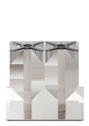 netfurniture Rectangular Stainless Steel Table Base - Twin - Height - 730 Mm in Silver