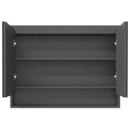 Berkfield Home Bathroom Mirror Cabinet 80x15x60 cm MDF Grey - Size: 80 x 15 x 60 cm - thumbnail 3