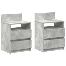 Berkfield Home Bedside Cabinets 2 pcs with 2 Drawers Concrete Grey 40x33x60 cm - Size: 40 x 33 x 60 cm - thumbnail 1