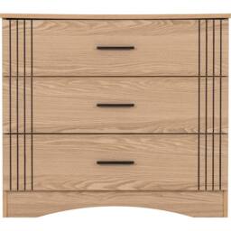 Seconique Tessa 3 Drawer Chest - Natural Oak Effect in Light Oak - thumbnail 4