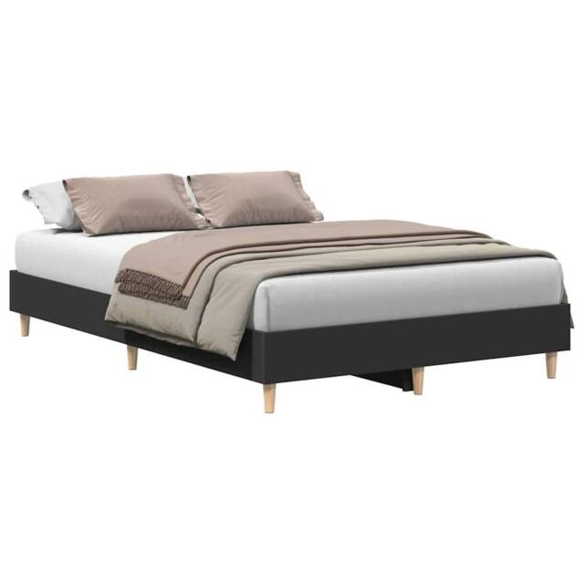 Berkfield Home Bed Frame No Mattress Black 135x190 cm Double Engineered Wood - image 1