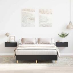 Berkfield Home Bed Frame No Mattress Black 135x190 cm Double Engineered Wood - thumbnail 2