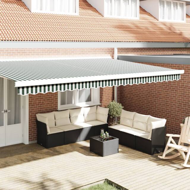 Berkfield Home Awning Valance for 5 m Frame Green & White 4.8x0.2 m - image 1