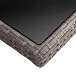 Berkfield Home Outdoor Dining Table Grey Poly Rattan & Glass
