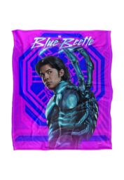 Blue Beetle (2023) Blanket, 152x127 cm Beetle Neon Glare Silky Touch Super Soft Throw Blanket in White - thumbnail 1