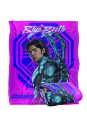 Blue Beetle (2023) Blanket, 152x127 cm Beetle Neon Glare Silky Touch Super Soft Throw Blanket in White - thumbnail 2