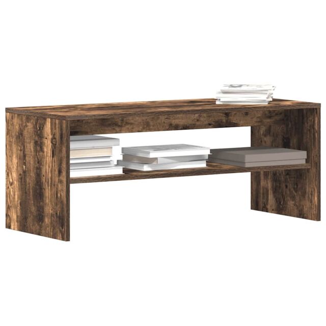 Berkfield Home TV Cabinet Smoked Oak 100x40x40 cm Engineered Wood in Brown - Size: 100 x 40 x 40 cm - image 1