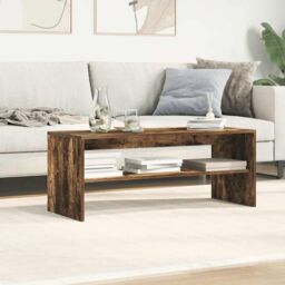 Berkfield Home TV Cabinet Smoked Oak 100x40x40 cm Engineered Wood in Brown - Size: 100 x 40 x 40 cm - thumbnail 4