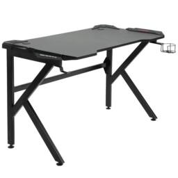 NESTLUNE Spacious Gaming Desk Home Racing w/ Steel Frame in Black - Size: 100 cm x 15 cm - thumbnail 1
