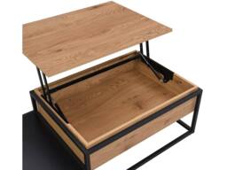 Vente-unique Coffee Table With Lift - Up Top - MDF & Metal - Natural & Black - thumbnail 8