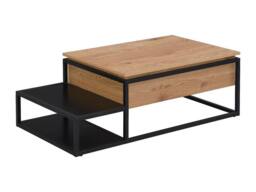 Vente-unique Coffee Table With Lift - Up Top - MDF & Metal - Natural & Black - thumbnail 6