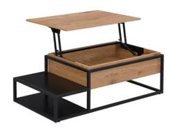 Vente-unique Coffee Table With Lift - Up Top - MDF & Metal - Natural & Black - thumbnail 7