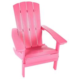 Wyld and Coco Garden Chair - Pink Faux Wood Weather-Resistant Modern Lounger - thumbnail 6