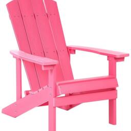 Wyld and Coco Garden Chair - Pink Faux Wood Weather-Resistant Modern Lounger - thumbnail 2