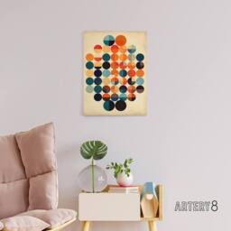 "Artery8 Minimalist Circles Bauhaus Geometric Canvas Wall Art Print - Size: W24"" x H32""" - thumbnail 3