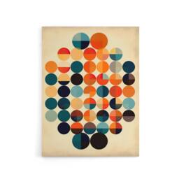 "Artery8 Minimalist Circles Bauhaus Geometric Canvas Wall Art Print - Size: W24"" x H32""" - thumbnail 1