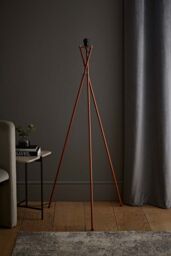 ValueLights Camden Copper Metel Stem Tripod Floor Lamp Base - thumbnail 2