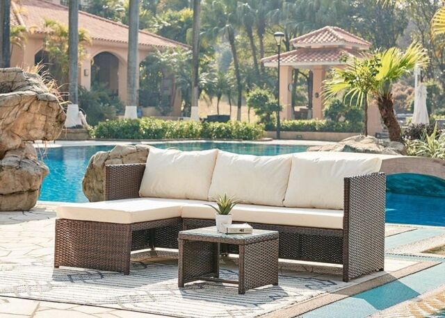Havana Rattan Garden Furniture L Shape Sofa Set