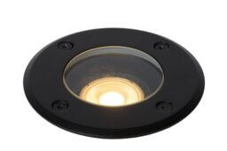 Lucide 'BILTIN' Dimmable Stylish Modern Outdoor Recess Deck Light 1xGU10 in Black