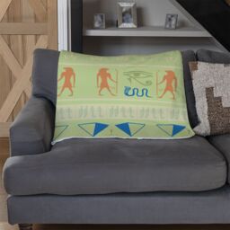 Benjamin Tate Design Hieroglyphic Egyptian Language Symbols Blanket in Natural - Size: 120 cm x 150 cm - thumbnail 2