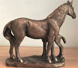 Animal Crackers Horse Mare & Foal Figurine, Leonardo Reflections Range, Gift Boxed in Bronze - thumbnail 4