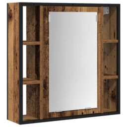 Berkfield Home 2 Piece Bathroom Furniture Set Old Wood Engineered Wood in Brown - thumbnail 5
