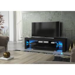Creative Furniture Aria TV Unit 160cm - Black with Gloss Doors & LED Lights - thumbnail 5