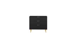 Birlea Zaza Black 3 Drawer Chest Fluted Bedroom Storage - thumbnail 8