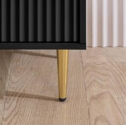 Birlea Zaza Black 3 Drawer Chest Fluted Bedroom Storage - thumbnail 3