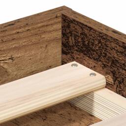 Berkfield Home Durable Bed Frame without Mattress Old Wood 100x200cm Engineered Wood in Brown - Size: 100x200 cm - thumbnail 8