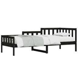 Berkfield Home Day Bed Black 80x200 cm Solid Wood Pine - thumbnail 3