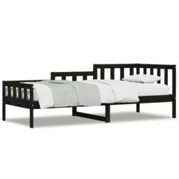 Berkfield Home Day Bed Black 80x200 cm Solid Wood Pine - thumbnail 2