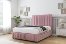"Comfort Beds The Foxy Plush Divan Set No Drawers-54"" Headboard-Footboard in Pink - Size: King" - thumbnail 2