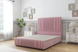 "Comfort Beds The Foxy Plush Divan Set No Drawers-54"" Headboard-Footboard in Pink - Size: King" - thumbnail 3
