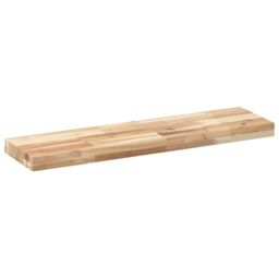 Berkfield Home Floating Shelf 100x20x4 cm Untreated Solid Wood Acacia in Brown - Size: 100 x 20 x 4 cm - thumbnail 6