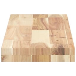Berkfield Home Floating Shelf 100x20x4 cm Untreated Solid Wood Acacia in Brown - Size: 100 x 20 x 4 cm - thumbnail 5