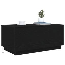 Berkfield Home Coffee Table with LED Lights Black Oak 90x50x40 cm - Size: 90 x 50 x 40 cm - thumbnail 6