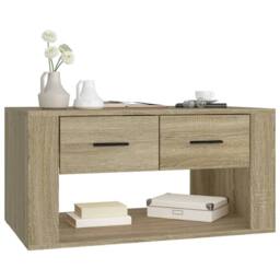 Berkfield Home Coffee Table Sonoma Oak 80x50x40 cm Engineered Wood in Light Brown - Size: 80 x 50 x 40 cm - thumbnail 4