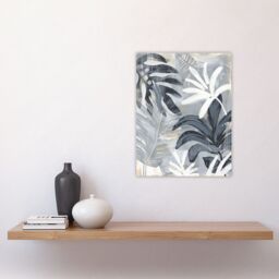"Artery8 Abstract Monstera Plant Lover Leaves Painting Wall Art Print in Grey - Size: W24"" x H32""" - thumbnail 4