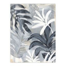 "Artery8 Abstract Monstera Plant Lover Leaves Painting Wall Art Print in Grey - Size: W24"" x H32""" - thumbnail 1