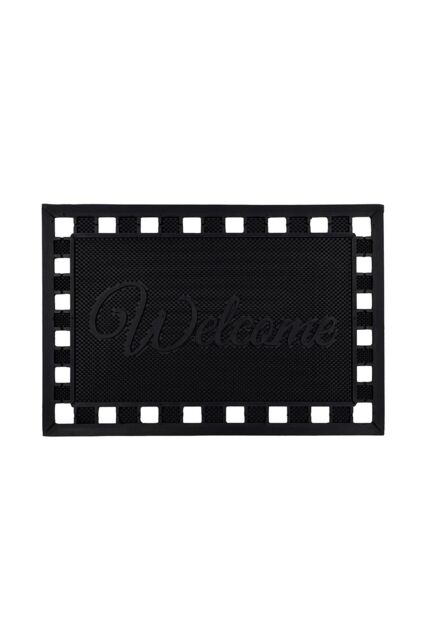 JVL Maiva Welcome Scraper Rubber Studs Doormat 40x60cm in Black - Size: 40 cm x 60 cm - image 1
