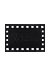JVL Maiva Welcome Scraper Rubber Studs Doormat 40x60cm in Black - Size: 40 cm x 60 cm - thumbnail 1